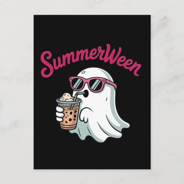 Summerween Spökstämning 2026: Kuslig Mötte Solig F Vykort (Framsida)