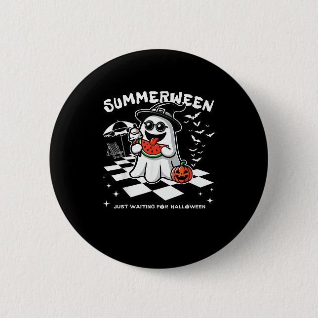 Summerween Spooky Halloween Summer Vibes Pumpkin G Knapp (Framsida)