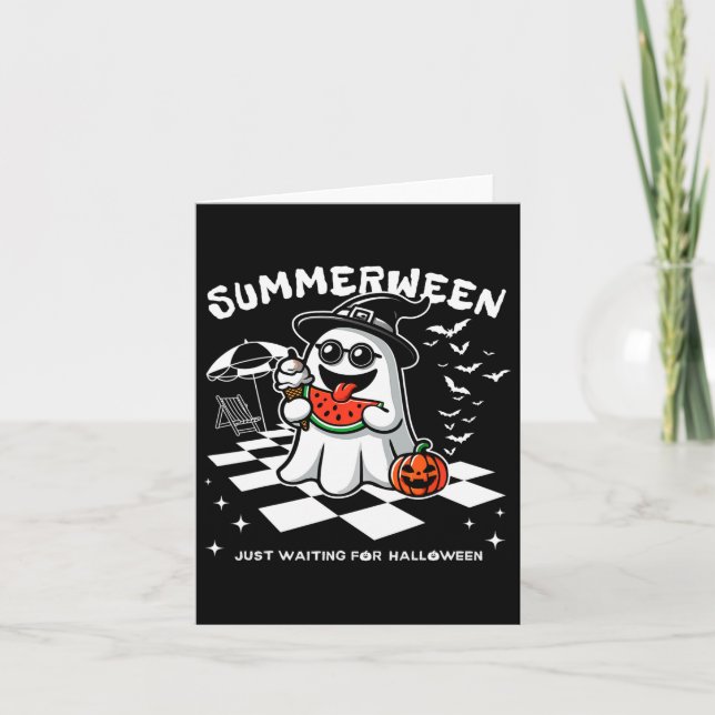 Summerween Spooky Halloween Summer Vibes Pumpkin G Kort (Framsida)