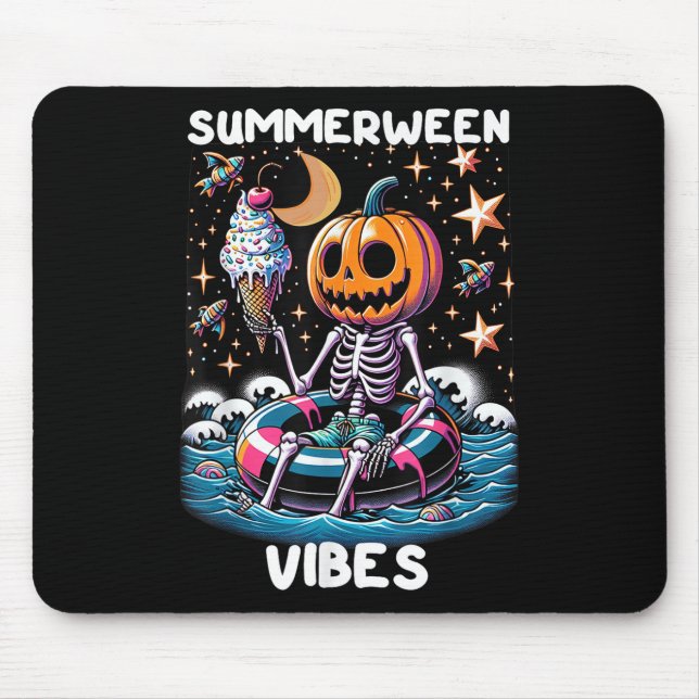 Summerween Summer Halloween Funny Skeleton Ice Cre Musmatta (Framsidan)