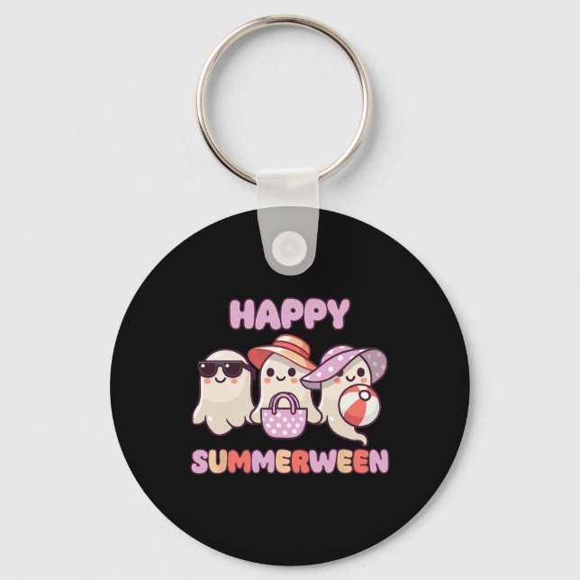 Summerween Summer Halloween Ghost Nyckelring (Framsida)