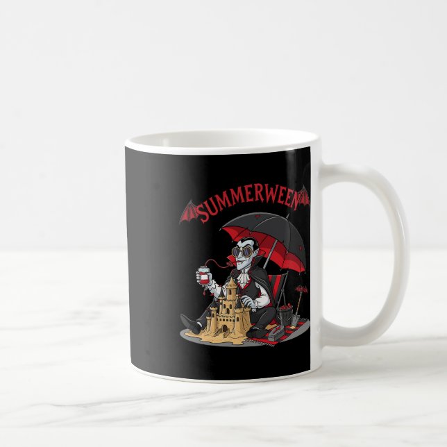 Summerween Vampire Beach Dracula Sandcastle Gothic Kaffemugg (Höger)