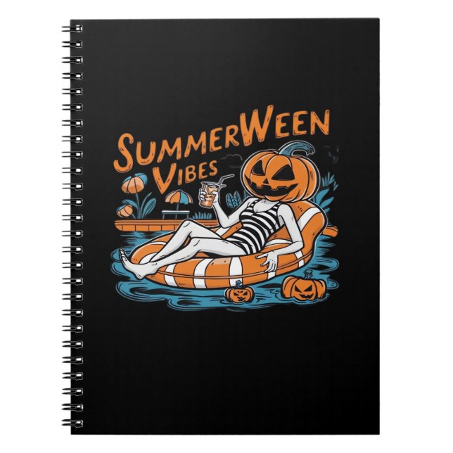 Summerween Vibes for Spooky Summer, Halloween Gift Anteckningsbok (Framsidan)