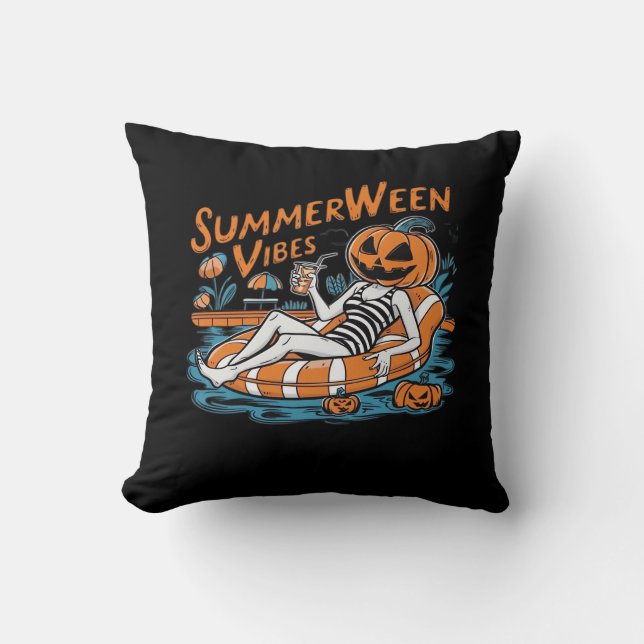 Summerween Vibes for Spooky Summer, Halloween Gift Kudde (Framsida)