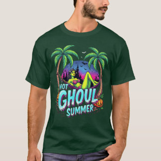 Summerween Vibes Funny HOT GHOUL SUMMER Skeleton I T Shirt