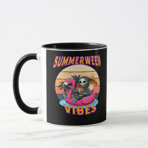 Summerween Vibes Grim Reaper Flamingo Flyt Retro Mugg
