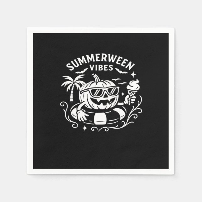 Summerween Vibes Pumpkin Bassäng Floa (sommaruppeh Pappersservett (Framsidan)