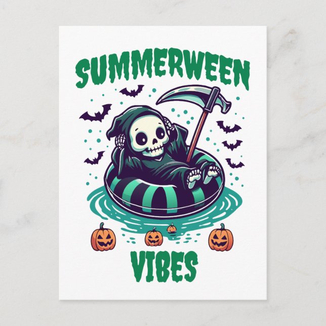 Summerween Vibes - Reaper Relaxed Vykort (Framsida)
