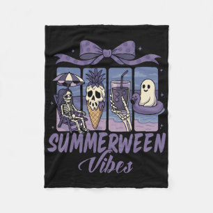 Summerween Vibes Skeleton Ghost Beach Party Hallow Fleecefilt
