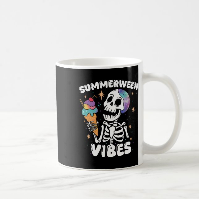 Summerween Vibes Skeleton Ice Cream Art Summer Hal Kaffemugg (Höger)