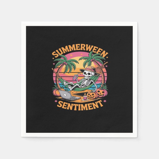 Summerween Vibes, Skeleton Sommarvalljakt, sommare Pappersservett (Framsidan)