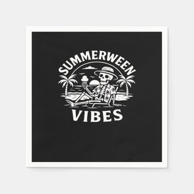 Summerween Vibes Skeleton Sunset G Pappersservett (Framsidan)