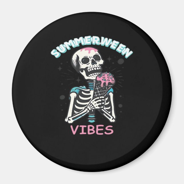 Summerween Vibes Spooky Summer Pumpkin Classic Magnet (Framsidan)