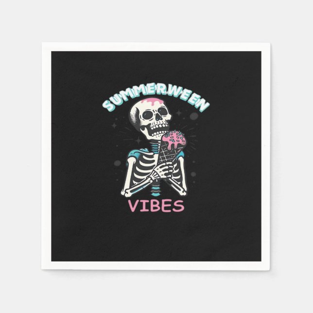 Summerween Vibes Spooky Summer Pumpkin Classic Pappersservett (Framsidan)