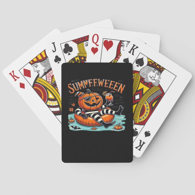 Summerween Vibes Spooky Summer Pumpkin Oversized Casinokort (Baksidan)