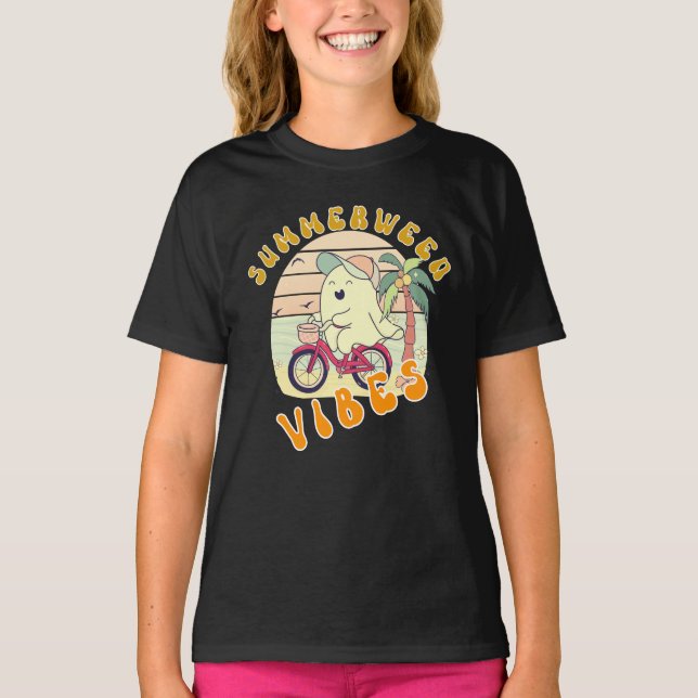 Summerween Vibes Spooky Summer T Shirt (Framsida)