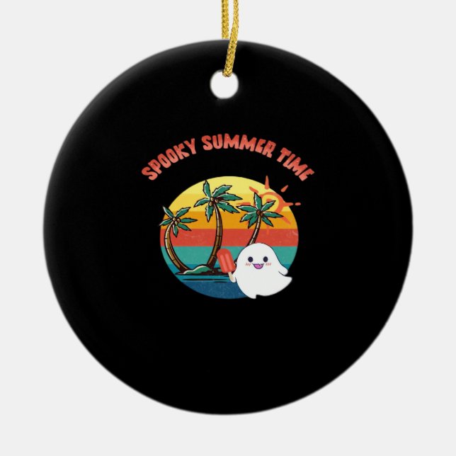 Summerween Vibes - Spooky Summer Time Classic Julgransprydnad Keramik (Framsidan)