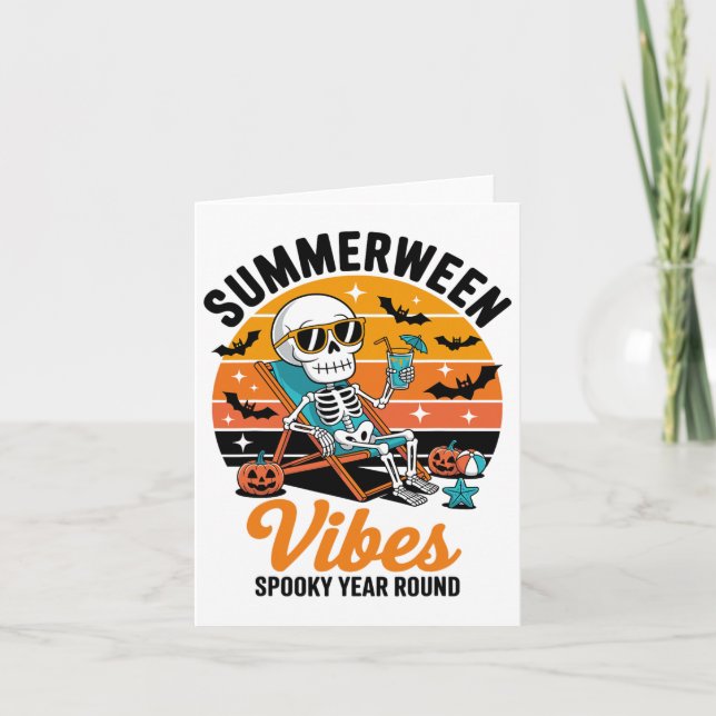 Summerween Vibes Spooky Year Round Halloween Spook Kort (Framsida)