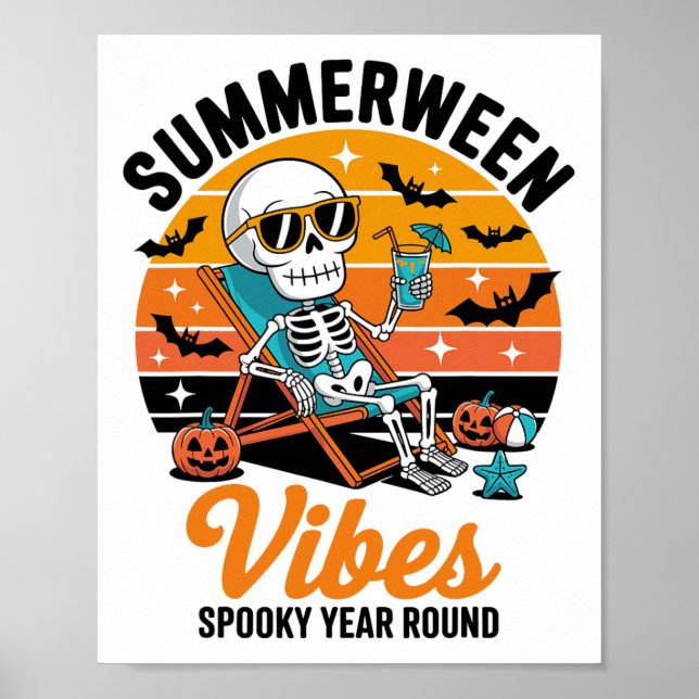 Summerween Vibes Spooky Year Round Halloween Spook Poster (Framsidan)