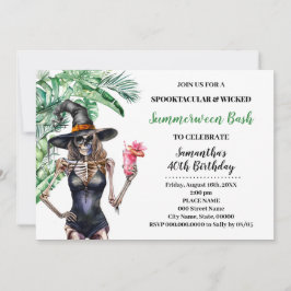 Summerween Witches Bassäng Bash Birthday Inbjudningar