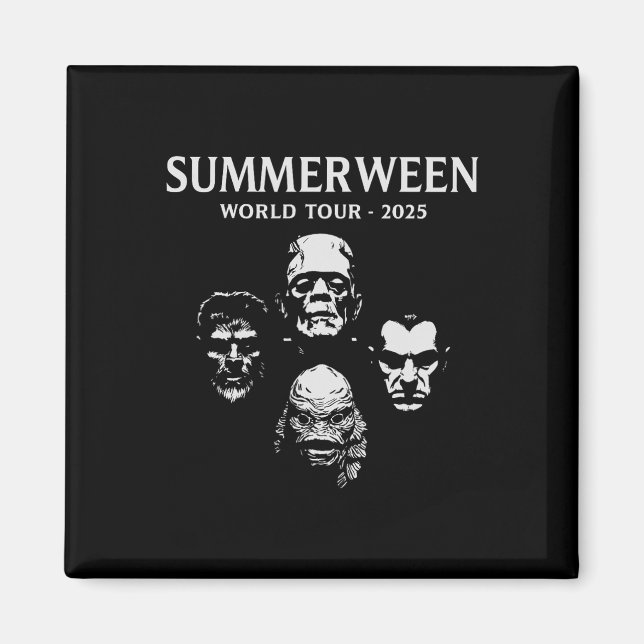 Summerween World Tour 2025 Monster Halloween-skul Magnet (Framsidan)