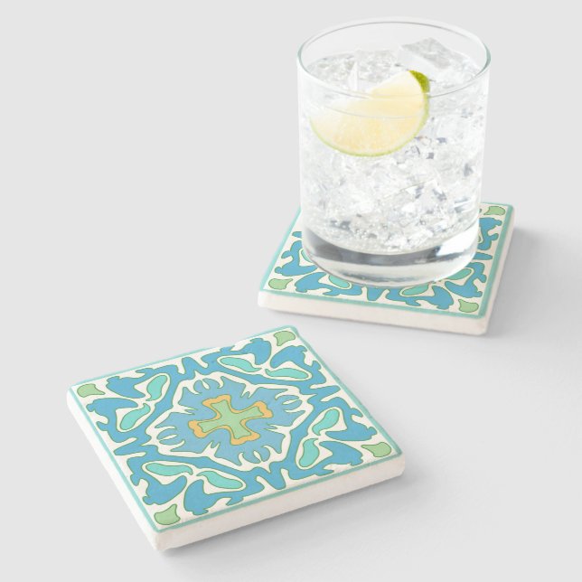 Summery Aqua Spain Tile Stenunderlägg (Sidan)