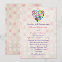 Summery Blommigt Heart i Rosa och Grönt Bröllop