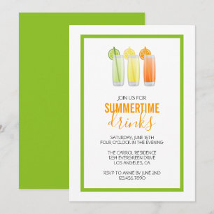 Summery Drinks Party-inbjudan Inbjudningar