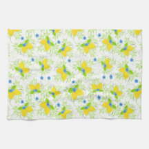 Summery White and Gult Lemons Blommönster