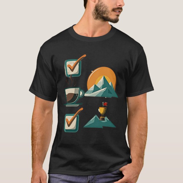 Summit Checklista | Kaffeprestation & Berg  T Shirt (Framsida)