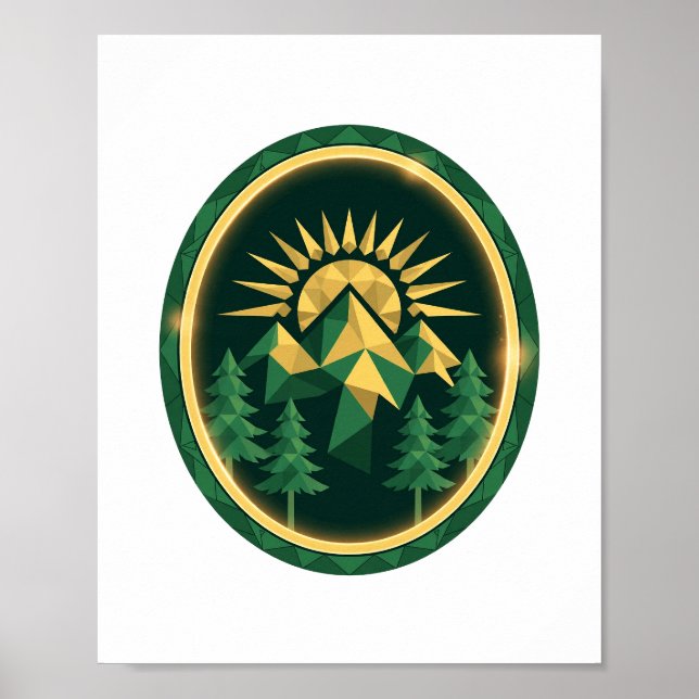 Summit Crest — Geometrisk Bergsutmärkelse Poster (Framsidan)