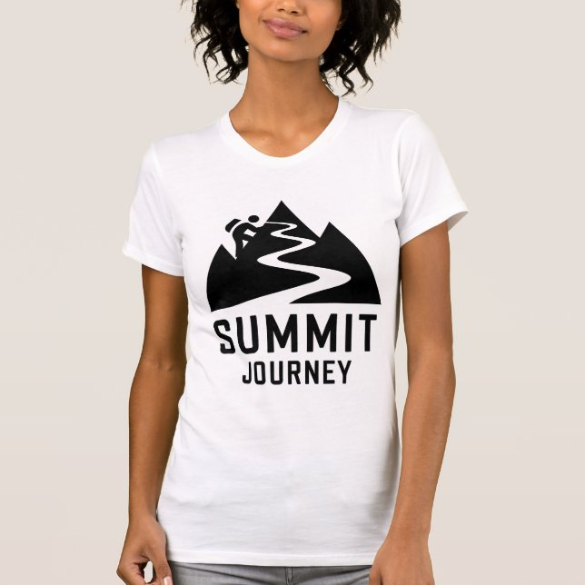 Summit Journey Mountain Climber Design T Shirt (Framsida)