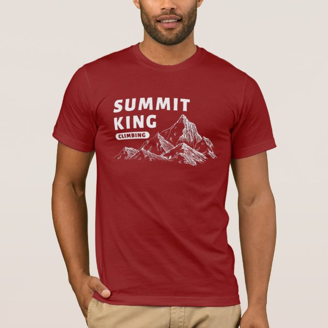 Summit King Mountain Peak Minimalistisk Äventyrs-T T Shirt (Framsida)
