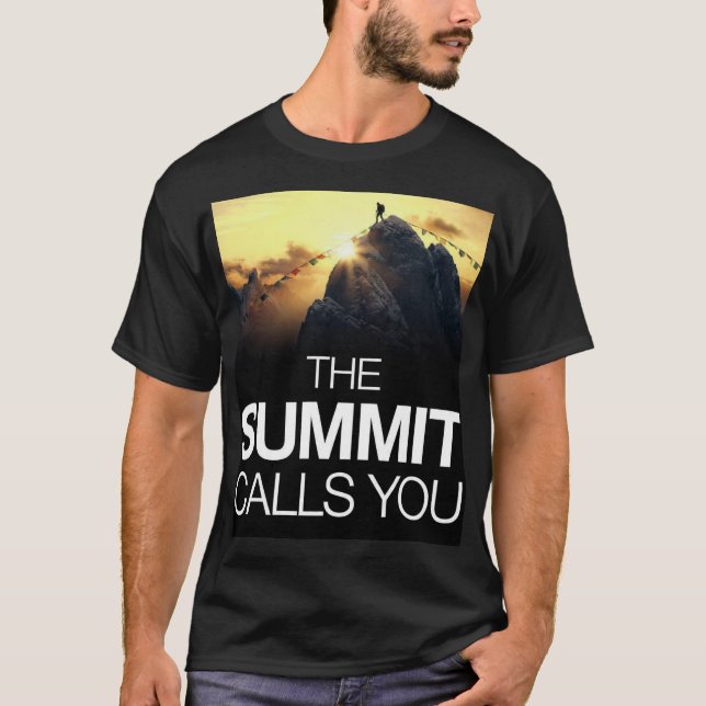 Summit möter dig present - Mountain Adventure Mugg T Shirt (Framsida)