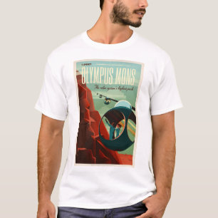 SUMMIT OLYMPUS MONS Tour SpaceX Retro Mars Colony T Shirt