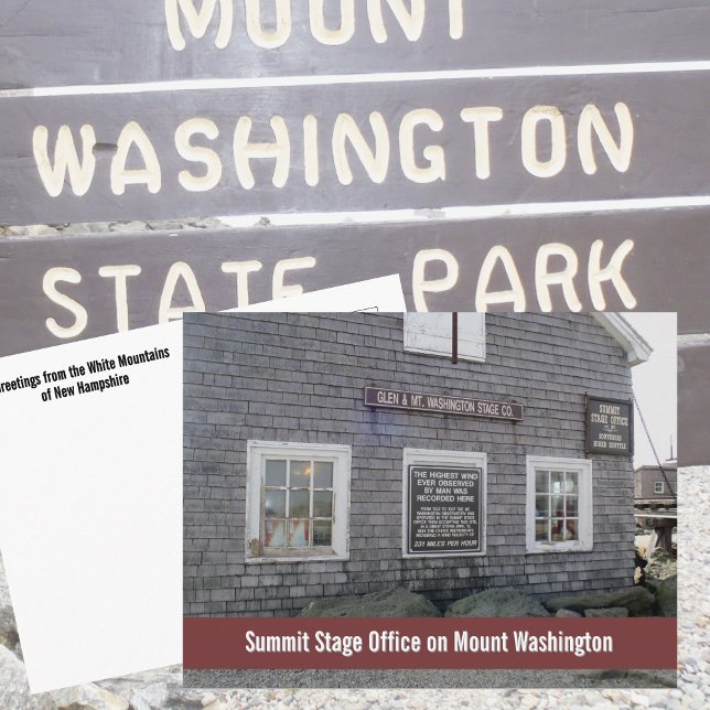 Summit Stage Office Mount Washington Photographic Vykort (Skapare uppladdad)