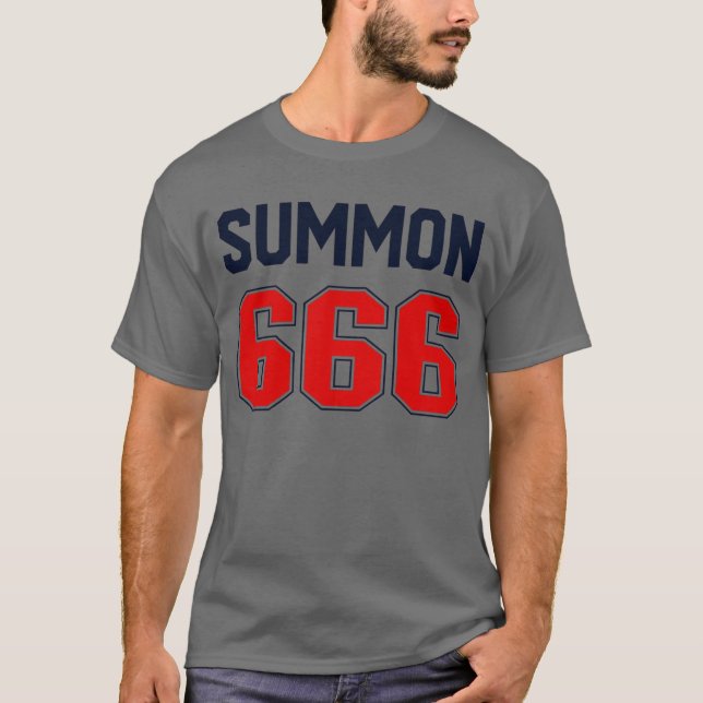 Summon 666 Jersey Satanist Djävulen Worshipper 666 T Shirt (Framsida)