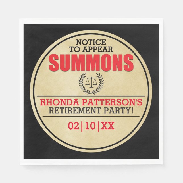 Summons Pension Party Pappersservett (Framsidan)