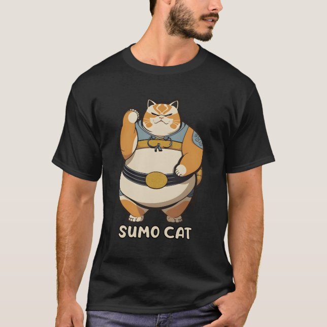 Sumo Cat Kattunge Wrestler T Shirt (Framsida)