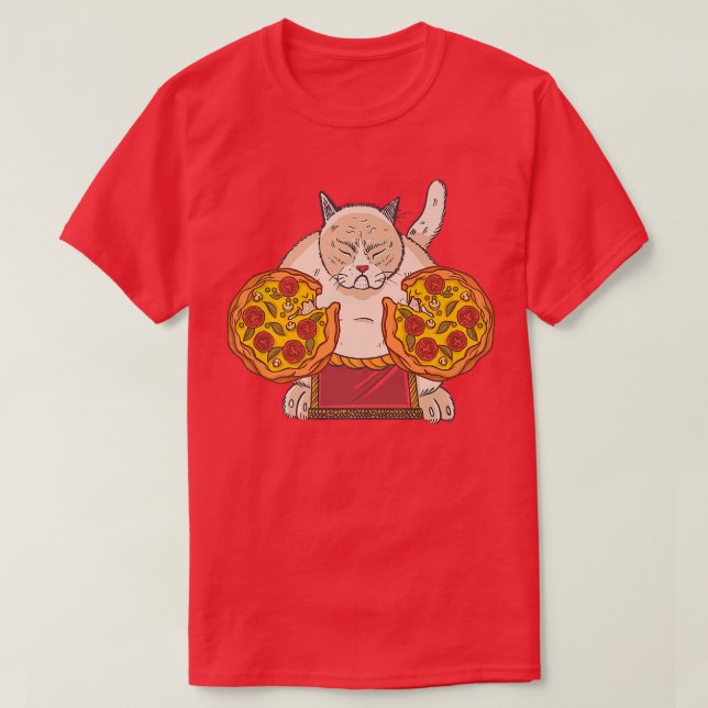 Sumo cat pizza t shirt (Design framsida)