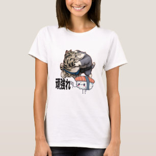 Sumo Cats Fighting for Kawaii Sushi Japanska T Shirt