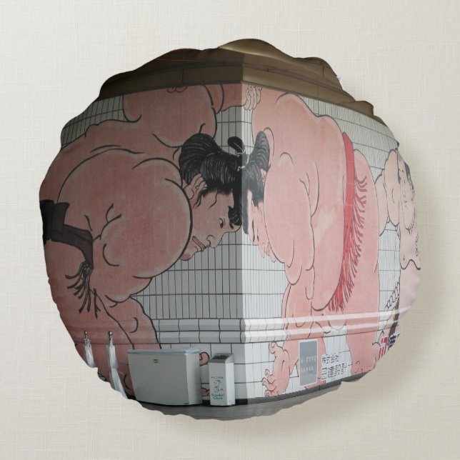 Sumo Mural Wall Art Rund Kudde (Baksidan)