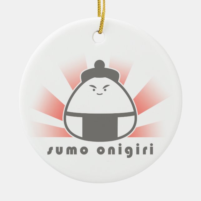 Sumo Onigiri Julgransprydnad Keramik (Framsidan)