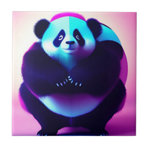 Sumo Panda The Bamboo Gnasher, Ceramic Tile Kakelplatta