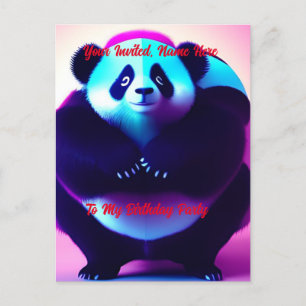Sumo Panda The Bamboo Gnasher, vykort för inbjudan