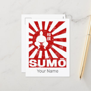 Sumo Retro Brottare Japansk Vintage Design Helg Vykort