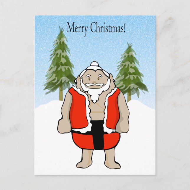 Sumo Santa jul Vykort (Framsida)