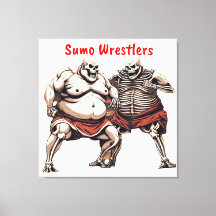 Sumo Skeleton Wrestlers in Action