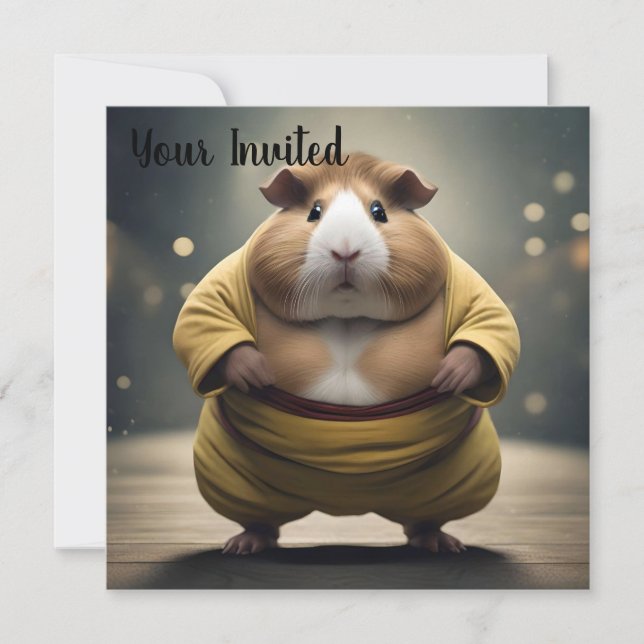 "Sumo Squeakdown: Den mäktige marsvinssumobrottare Inbjudningar (Framsida)
