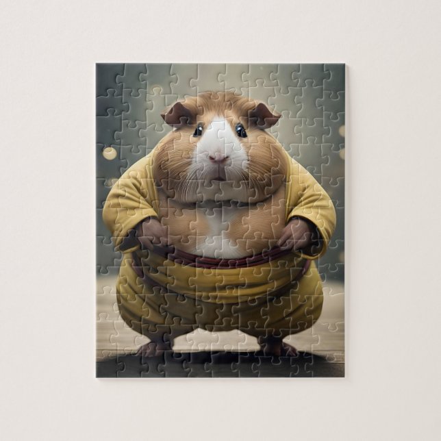 "Sumo Squeakdown: The Mighty Guinea Gris Wrestler" Pussel (Vertikal)